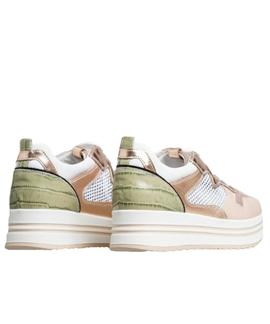 SNEAKER E010567D 631 NUDE / ORO ROSA / VERDE