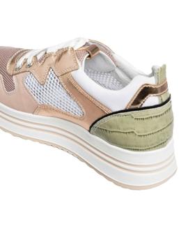 SNEAKER E010567D 631 NUDE / ORO ROSA / VERDE