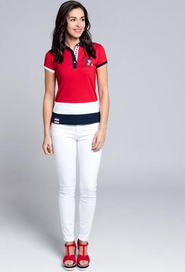 POLO M ESCUDO FLOR ROJO
