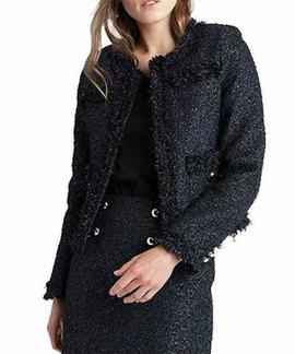 ELISA JACKET TWEED BLACK/BLUE COM