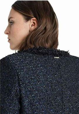 ELISA JACKET TWEED BLACK/BLUE COM