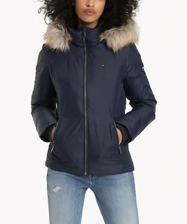 TJW HOODED DOWN JACKET BLACK IRIS