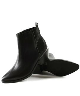 NISHE STIVALETTO BOOTIE LEAT BLACK