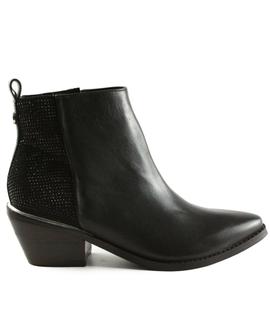 NISHE STIVALETTO BOOTIE LEAT BLACK