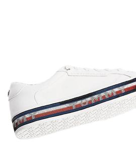 SEQUIN FOXING DRESS SNEAKER WHITE