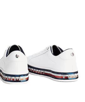SEQUIN FOXING DRESS SNEAKER WHITE