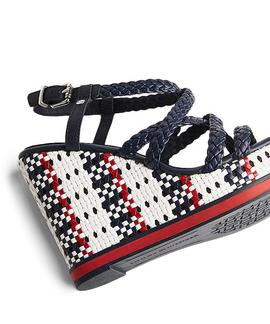 TOMMY INTERWOVEN HIGH WEDGE RWB