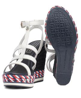 TOMMY COLORFUL ROPE WEDGE SANDAL WHISPER WHITE