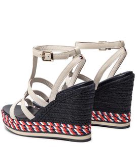 TOMMY COLORFUL ROPE WEDGE SANDAL WHISPER WHITE