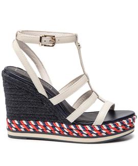 TOMMY COLORFUL ROPE WEDGE SANDAL WHISPER WHITE