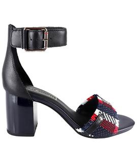 SANDALIAS TOMMY RAFFIA HEELED SANDAL MIDNIGHT