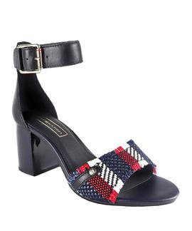 SANDALIAS TOMMY RAFFIA HEELED SANDAL MIDNIGHT