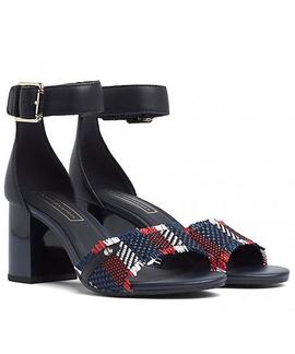 SANDALIAS TOMMY RAFFIA HEELED SANDAL MIDNIGHT