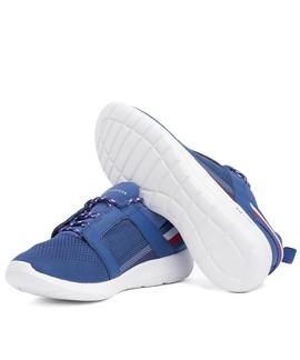 TOMMY TECHNICAL MATERIAL MIX SNEAKER MONACO BLUE