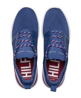 TOMMY TECHNICAL MATERIAL MIX SNEAKER MONACO BLUE