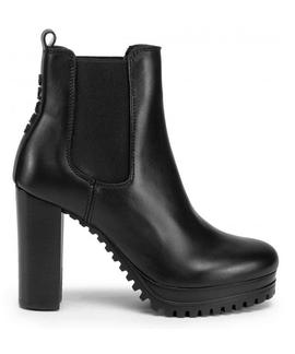 BOTINES TOMMY PIN LOGO HEELED CHELSEA BLACK