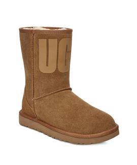 W CLASSIC SHORT UGG RUBBER LOGO CHESTNUT