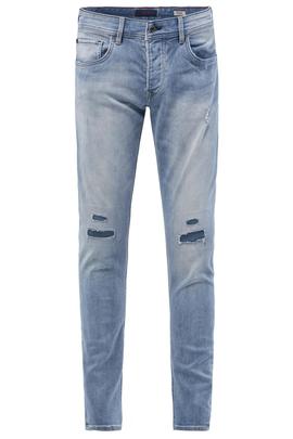 CLASH SKINNY FIT JOGGER DENIM AZUL CON ROTOS