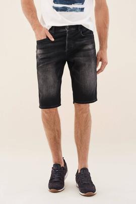 BERMUDAS LOOSE EN DENIM NEGRO LAVADO