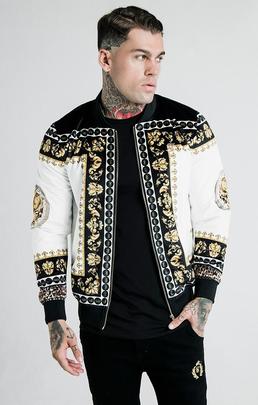 DANI ALVES BOMBER JACKET BLACK / OFF WHITE / GOLD