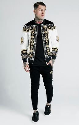 DANI ALVES BOMBER JACKET BLACK / OFF WHITE / GOLD