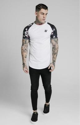 PRESTIGE FLORAL INSET TECH TEE WHITE