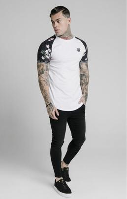 PRESTIGE FLORAL INSET TECH TEE WHITE