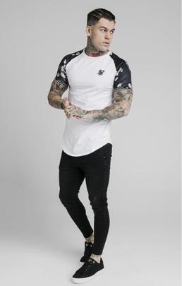 PRESTIGE FLORAL INSET TECH TEE WHITE