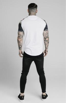 PRESTIGE FLORAL INSET TECH TEE WHITE