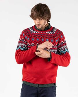 JERSEY FAIR ISLE ROJO