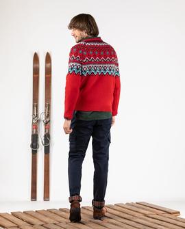 JERSEY FAIR ISLE ROJO