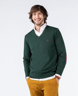 JERSEY PICO CON CODERAS ALGODON CASHMERE VERDE