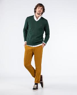 JERSEY PICO CON CODERAS ALGODON CASHMERE VERDE