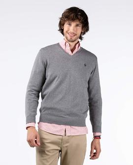 JERSEY PICO CON CODERAS ALGODON CASHMERE GRIS