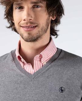 JERSEY PICO CON CODERAS ALGODON CASHMERE GRIS