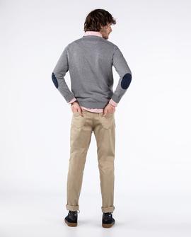 JERSEY PICO CON CODERAS ALGODON CASHMERE GRIS