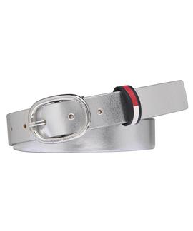 TJW FLAG INLAY LEATHER BELT SILVER