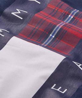 TJM PLAID CENTRE FLAG TEE TWILIGHT NAVY