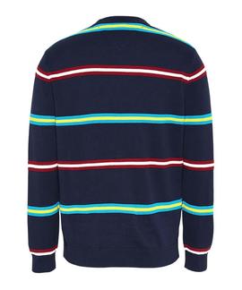 TJM STRUCTURED STRIPE SWEATER TWILIGHT NAVY