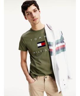 TOMMY FLAG HILFIGER TEE UTILITY OLIVE