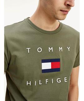 TOMMY FLAG HILFIGER TEE UTILITY OLIVE