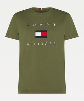 TOMMY FLAG HILFIGER TEE UTILITY OLIVE