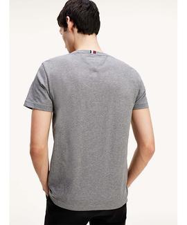 TOMMY FLAG HILFIGER TEE DARK GREY HEATHER