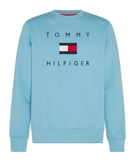 TOMMY FLAG HILFIGER SWEATSHIRT COLUMBIA BLUE