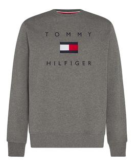 TOMMY FLAG HILFIGER SWEATSHIRT DARK GREY HEATHER