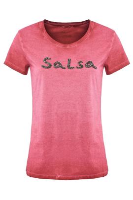 CAMISETA BRANDING SLIM FIT CON CUENTAS ROSA