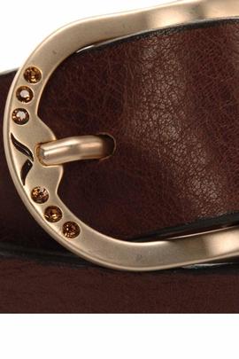 CINTURON CON HEBILLA OVAL SWAROVSKI MARRON