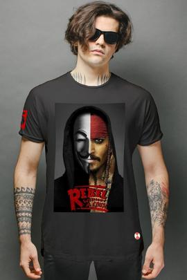 CAMISETA UNISEX REBELS JACK NEGRA