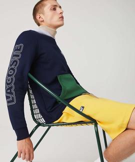 SUDADERA LACOSTE SPORT COLOR BLOCK AZUL MARINO