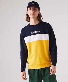 SUDADERA LACOSTE SPORT COLOR BLOCK AMARILLA
